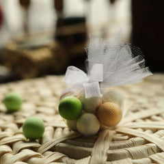 25 Pack 9" Silver Sheer Nylon Tulle Circles Favor Wrap, DIY Craft Fabric