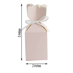 25 Pack Blush Floral Top Satin Ribbon Party Favor Candy Gift Boxes