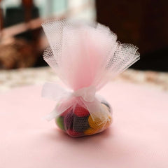 25 Pack 9" Blush Sheer Nylon Tulle Circles Favor Wrap Craft Fabric, DIY Candy Favor Wraps