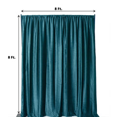8ftx8ft Peacock Teal Premium Smooth Velvet Event Curtain Drapes, Privacy Backdrop Event Panel with Rod Pocket