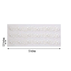White Self Adhesive Pearl Rhinestone Stickers, DIY Craft Peel and Stick Gem Stickers