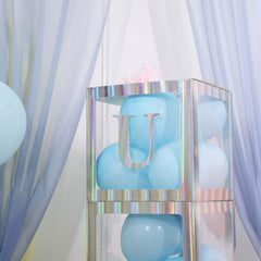 4 Pack 5" Iridescent Alphabet Stickers Banner, Customizable Stick on Letters - U