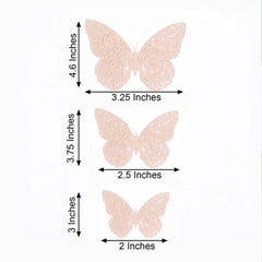 12-Pack 3D Butterfly Wall Decals, DIY Removable Mural Stickers Blush Cake Decorations Eye-Catching Design