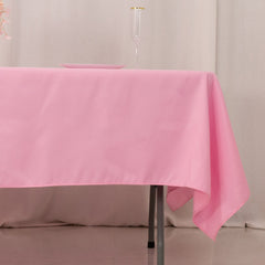 Premium Polyester 60"x102" Rectangle Tablecloth Pink - Durable 220GSM Wrinkle-Resistant Table Cover