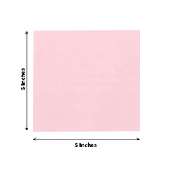 50-Pack Paper Beverage Napkins Pink - 2 Ply Disposable Soft 18GSM Cocktail Napkins 5"x5"
