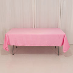 Lamour Satin 60"x102" Rectangle Tablecloth Pink - Durable & Silky Soft Feel Table Cover