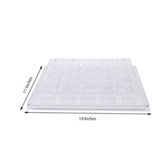 20-Pack Appetizer Cups Square Design Clear - Plastic Disposable Dessert Cups with Tray and Lids 3oz