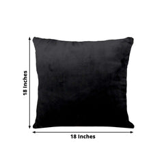 2 Pack 18" Black Soft Velvet Square Throw Pillow Cover