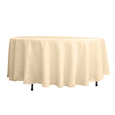 Polyester 108" Round Tablecloth Beige - Wrinkle-Resistant Table Cover