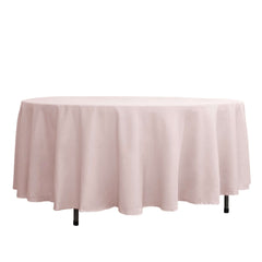 Polyester 108" Round Tablecloth Blush - Wrinkle-Resistant Table Cover