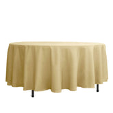 Polyester 108" Round Tablecloth Champagne - Wrinkle-Resistant Table Cover
