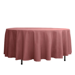 Polyester 108" Round Tablecloth Cinnamon Rose - Wrinkle-Resistant Table Cover