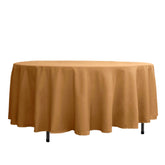 Polyester 108" Round Tablecloth Gold - Wrinkle-Resistant and Stylish Table Cover