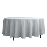 Polyester 108" Round Tablecloth Silver - Wrinkle-Resistant Table Cover