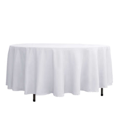 Polyester 108" Round Tablecloth White - Wrinkle-Resistant and Stylish Table Cover