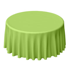 Polyester 120" Round Tablecloth Apple Green - Seamless Wrinkle-Resistant Table Cover