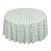 Polyester 120" Round Tablecloth Dusty Sage Green French Toile Pattern Seamless Table Cover for Upscale Dining