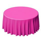 Polyester 120" Round Tablecloth Fuchsia - Seamless Wrinkle-Resistant Table Cover