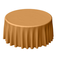 Polyester 120" Round Tablecloth Gold - Seamless Wrinkle-Resistant Design for Weddings