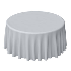 Polyester 120" Round Tablecloth Silver - Seamless Wrinkle-Resistant Table Cover