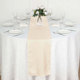 Polyester 12"x108" Table Runner Beige - Durable & Wrinkle-Resistant Table Decor