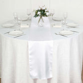 Polyester 12"x108" Table Runner White - Durable & Wrinkle-Resistant Table Decor for All Occasions