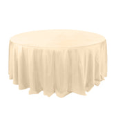 Polyester 132" Round Tablecloth Beige - Seamless Chic Table Cover