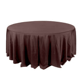Polyester 132" Round Tablecloth Chocolate - Seamless Chic Table Cover