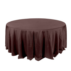 Polyester 132" Round Tablecloth Chocolate - Seamless Chic Table Cover