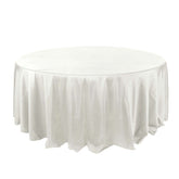 Polyester 132" Round Tablecloth Ivory - Seamless Chic Design Table Cover