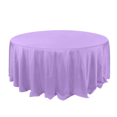 Polyester 132" Round Tablecloth Lavender Lilac - Seamless Chic Table Cover
