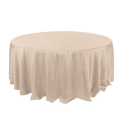Polyester 132" Round Tablecloth Nude - Seamless Chic Table Cover