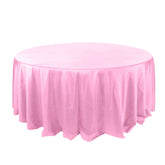 Polyester 132" Round Tablecloth Pink - Seamless Chic Table Cover
