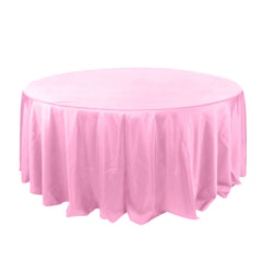 Polyester 132" Round Tablecloth Pink - Seamless Chic Table Cover