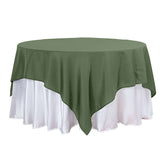 Polyester 90"x90" Table Overlay Square Tablecloth Olive Green - Wrinkle-Resistant & Durable Table Cover