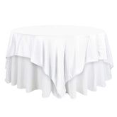 Polyester 90"x90" Table Overlay Square Tablecloth White - Wrinkle-Resistant & Durable Table Cover for Events