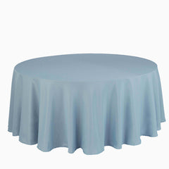 Polyester 120" Round Tablecloth Dusty Blue - Seamless Wrinkle-Resistant Table Cover
