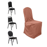 Polyester Slip On Banquet Chair Covers Terracotta (Rust) - Stain-Resistant Reusable Durable Fabric