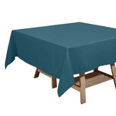 Polyester Square 70"x70" Tablecloth Peacock Teal - Wrinkle-Resistant & Durable Table Cover