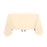 Polyester Square 90"x90" Tablecloth Beige - Wrinkle-Resistant & Durable Table Cover
