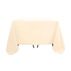 Polyester Square 90"x90" Tablecloth Beige - Wrinkle-Resistant & Durable Table Cover