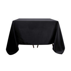 Polyester Square 90"x90" Tablecloth Black - Wrinkle-Resistant & Durable Table Cover for Events