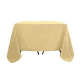 Polyester Square 90"x90" Tablecloth Champagne - Wrinkle-Resistant & Durable Table Cover
