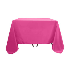 Polyester Square 90"x90" Tablecloth Fuchsia - Wrinkle-Resistant & Durable Table Cover