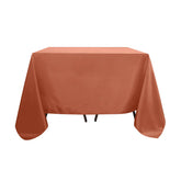Polyester Square 90"x90" Tablecloth Terracotta (Rust) - Wrinkle-Resistant & Durable Table Cover