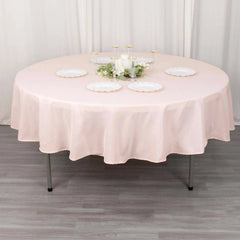 Premium Polyester 90" Round Tablecloth Blush - Stain and Wrinkle-Resistant Design with 220GSM Thickness Table Cover