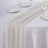 Premium Chiffon 6ft Table Runner Beige - Flowy & Lightweight Table Decor