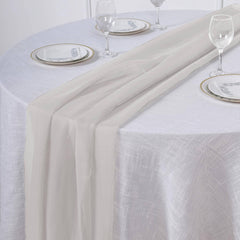 Premium Chiffon 6ft Table Runner Beige - Flowy & Lightweight Table Decor