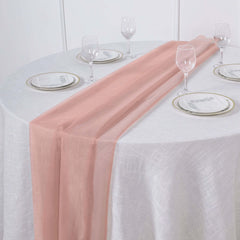 Premium Chiffon 6ft Table Runner Dusty Rose - Flowy & Lightweight Table Decor