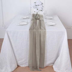 Premium Chiffon 6ft Table Runner Natural - Flowy & Lightweight Table Decor